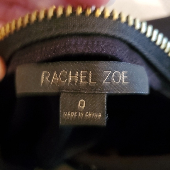 RACHEL Zoe Dropped Waist Dress Womens XS‎ Black Zippered Boat Neck Ruffle Hem - Picture 4 of 14